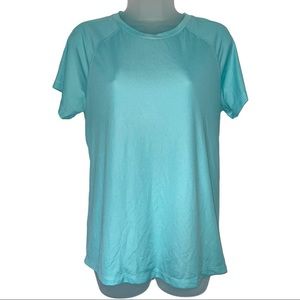 Asics Teal Blue Short Sleeve Tee Workout Gym